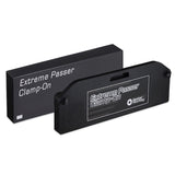 Extreme Passer Clamp-On device shown in black packaging; ideal for solo hockey practice and improving passing skills with a skottramp.