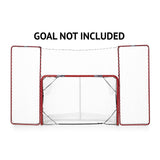 Extreme hockey net backstop with side nets for enhanced shooting practice, goal not included.