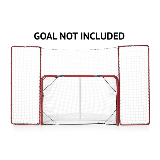 Extreme hockey net backstop with side nets for enhanced shooting practice, goal not included.