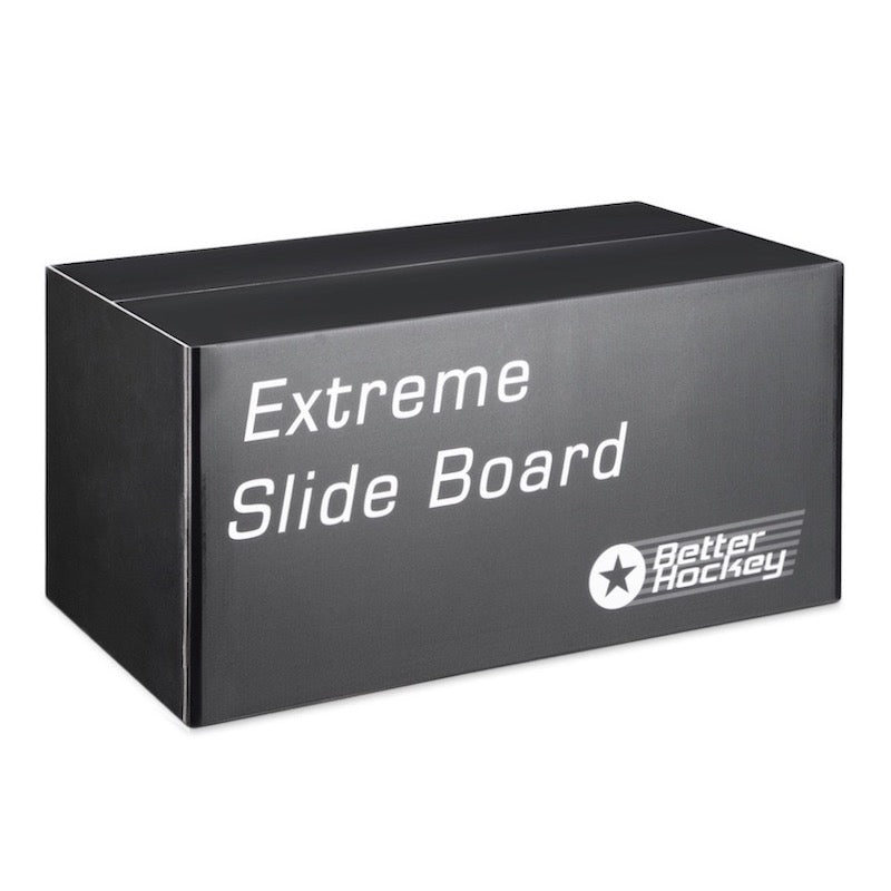 Extreme Hockey Slide Board Pro box design showing brand name Better Hockey, perfect for enhancing lateral movements and endurance.