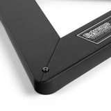 Detalj av Extreme Hockey Triangle Passer, visar robust stålram och vinkel med logotyp, perfekt för avancerad träning och passning.