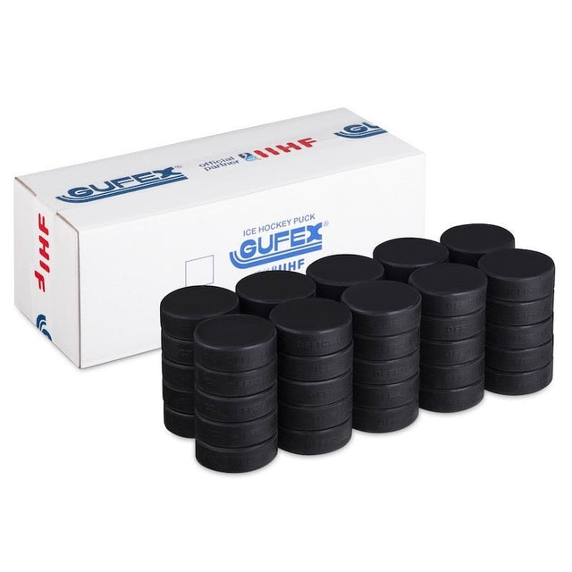 Gufex Official IIHF Hockey Puck 50 - pack - Better Hockey